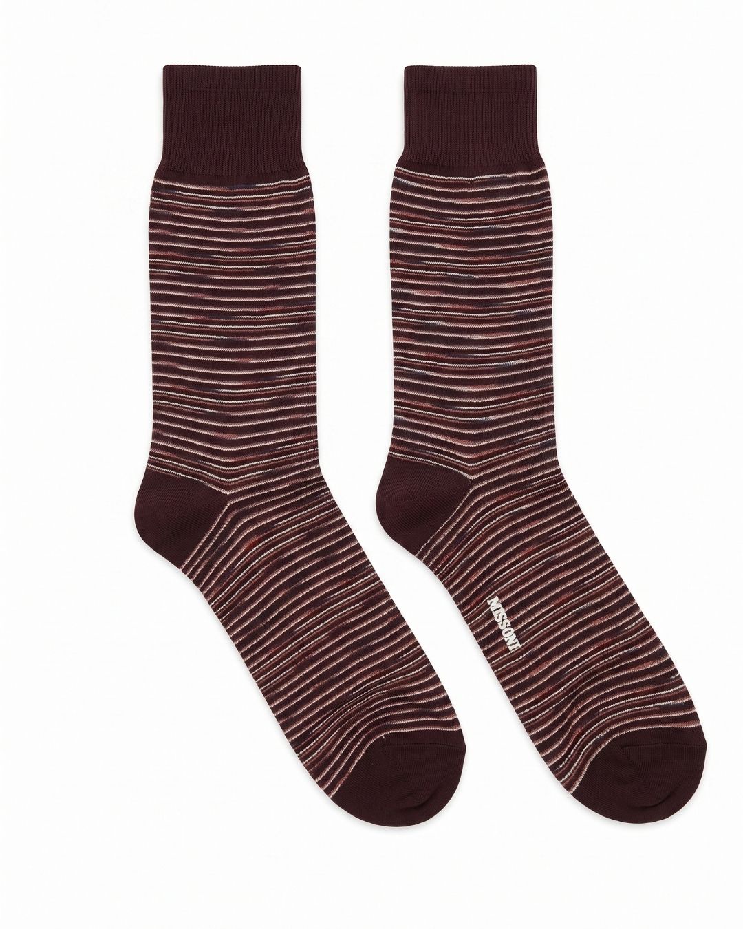 Missoni Missoni Plum  Mens Classic Stripe Crew Socks-M