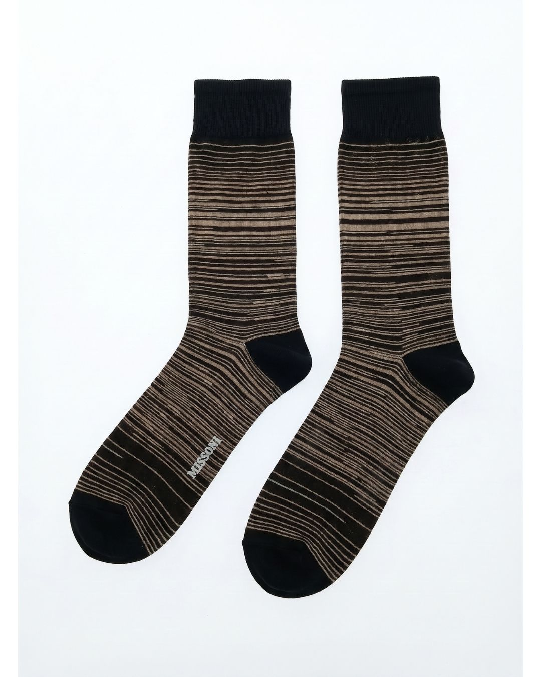 Missoni Missoni Black Camel Mens Classic Stripe Crew Socks-M