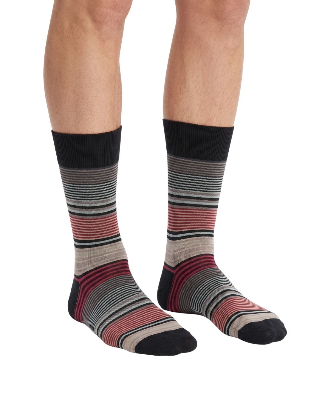 Missoni Missoni Red  Mens Classic Stripe Crew Socks-S