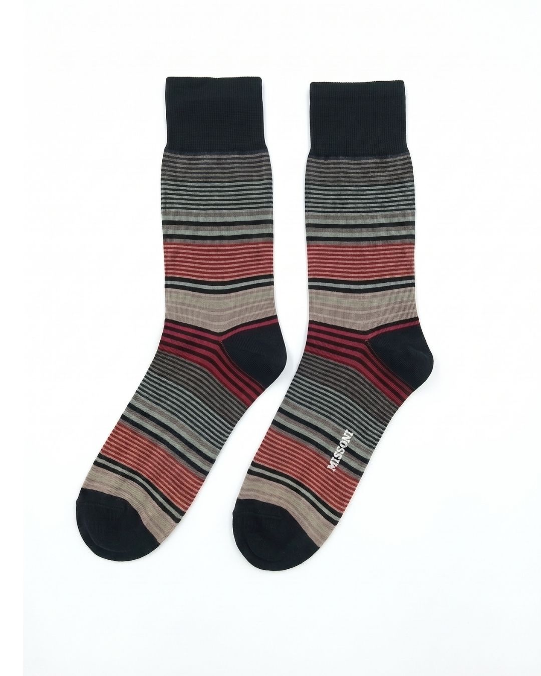 Missoni Missoni Red  Mens Classic Stripe Crew Socks-S