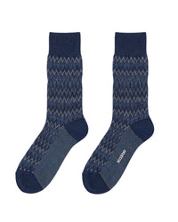 Missoni Missoni Dark Navy Mens Classic Chevron Crew Socks-M