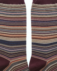 Missoni Missoni Maroon Mens Classic Stripe Crew Socks-S
