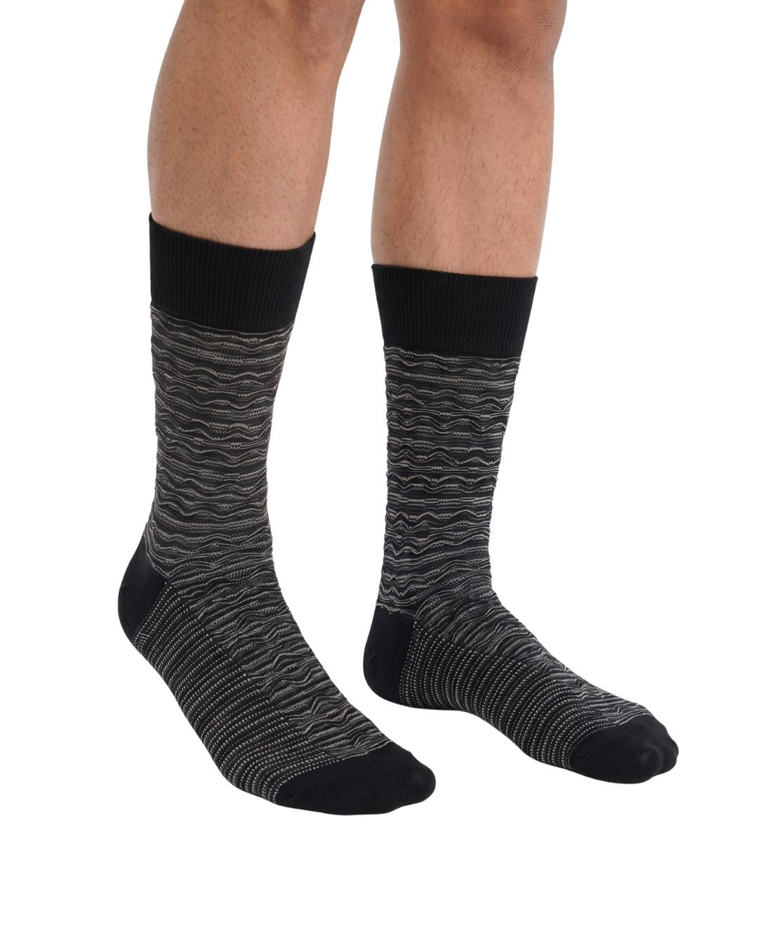 Missoni Missoni Anthracite  Mens Classic Chevron Crew Socks-M