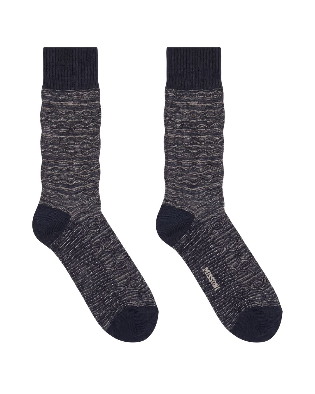 Missoni Missoni Anthracite  Mens Classic Chevron Crew Socks-M