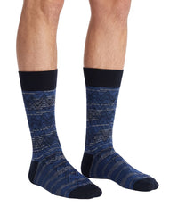Missoni Missoni Navy Mens Textured Stripe Crew Socks-S