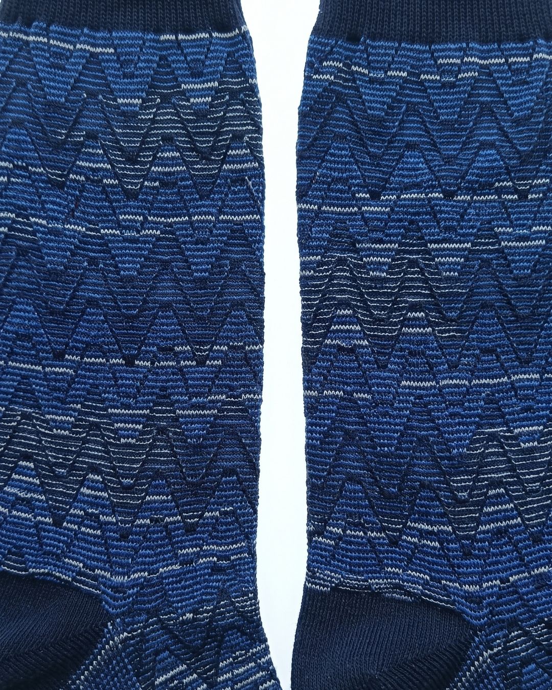Missoni Missoni Navy Mens Textured Stripe Crew Socks-S