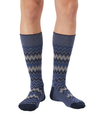 Missoni Missoni Royal Blue Mens Classic Chevron Crew Socks-S