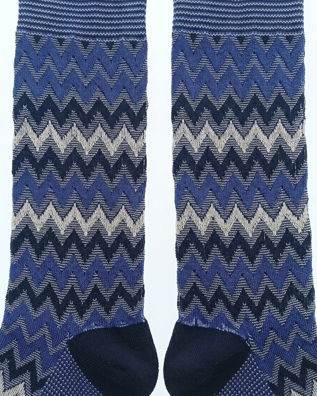 Missoni Missoni Royal Blue Mens Classic Chevron Crew Socks-S