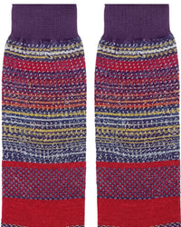 Missoni Missoni Purple Multi Mens Textured Stripe Crew Socks-M