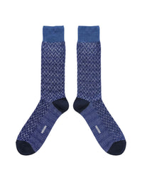 Missoni Missoni Midnight Blue Mens Chevron Melange Crew Socks-