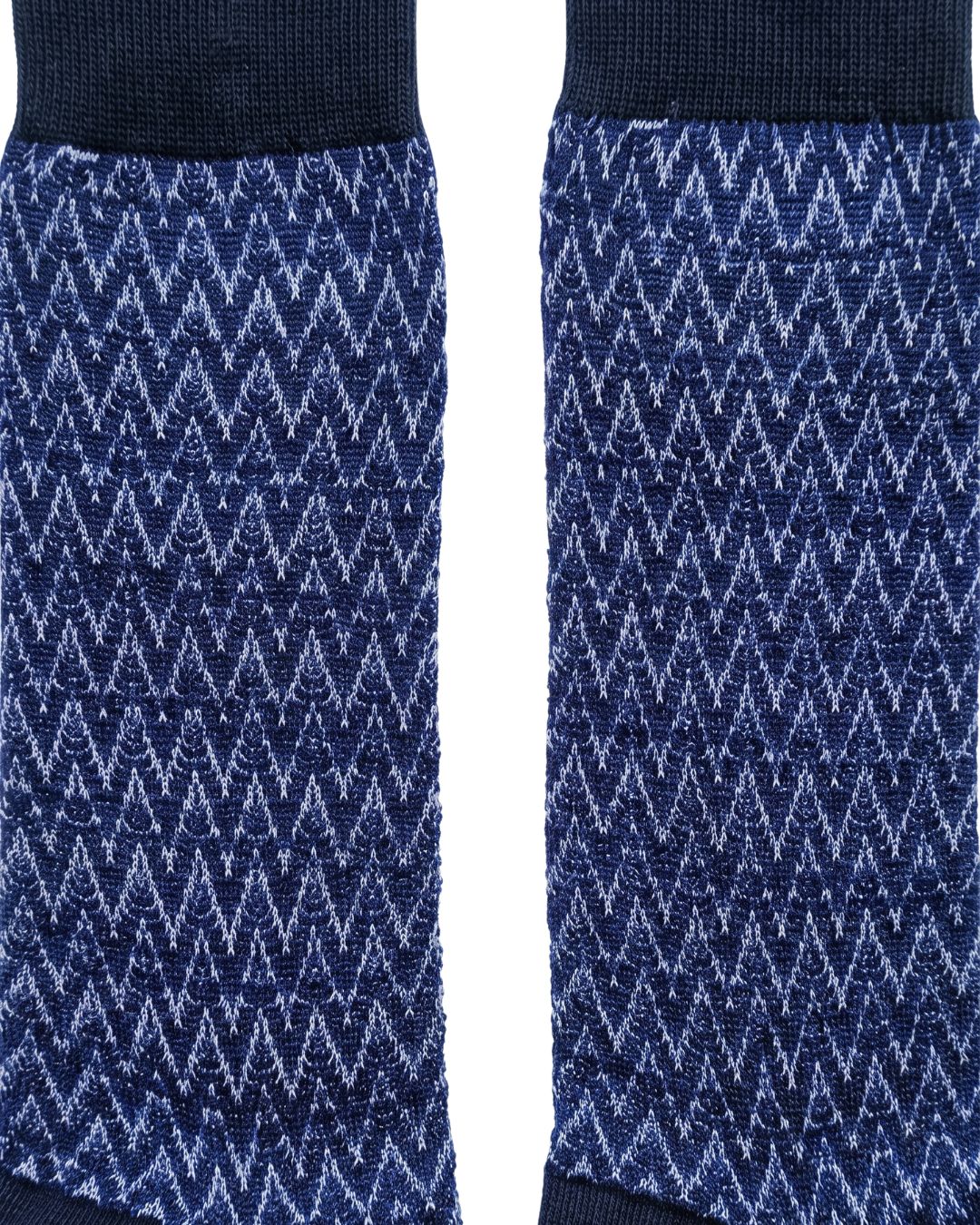 Missoni Missoni Midnight Blue Mens Chevron Melange Crew Socks-