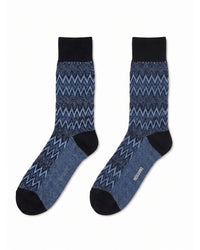 Missoni Missoni Sky Navy Mens Classic Chevron Crew Socks-M