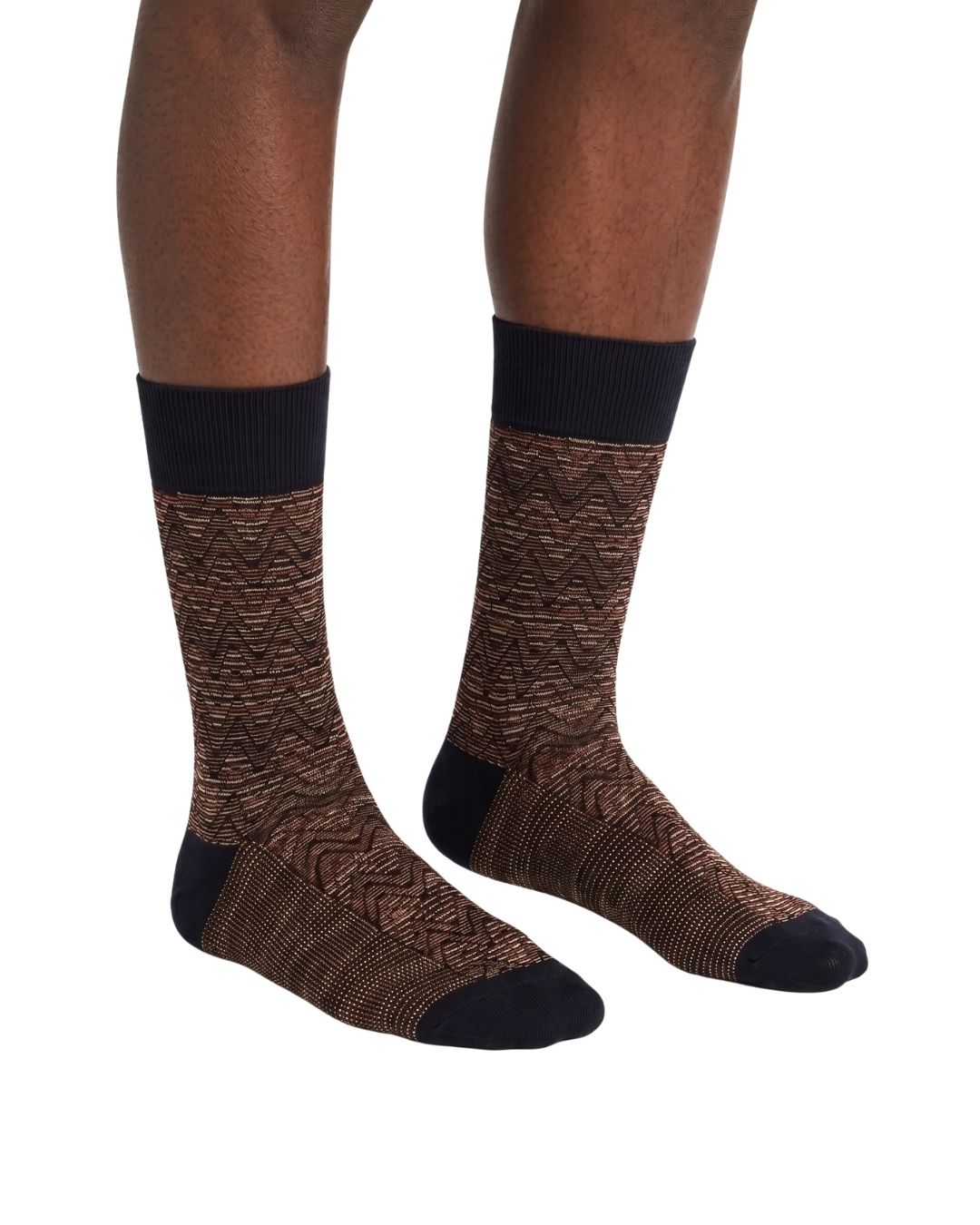 Missoni Missoni Black Multi Mens Zigzag Weave Crew Socks-M