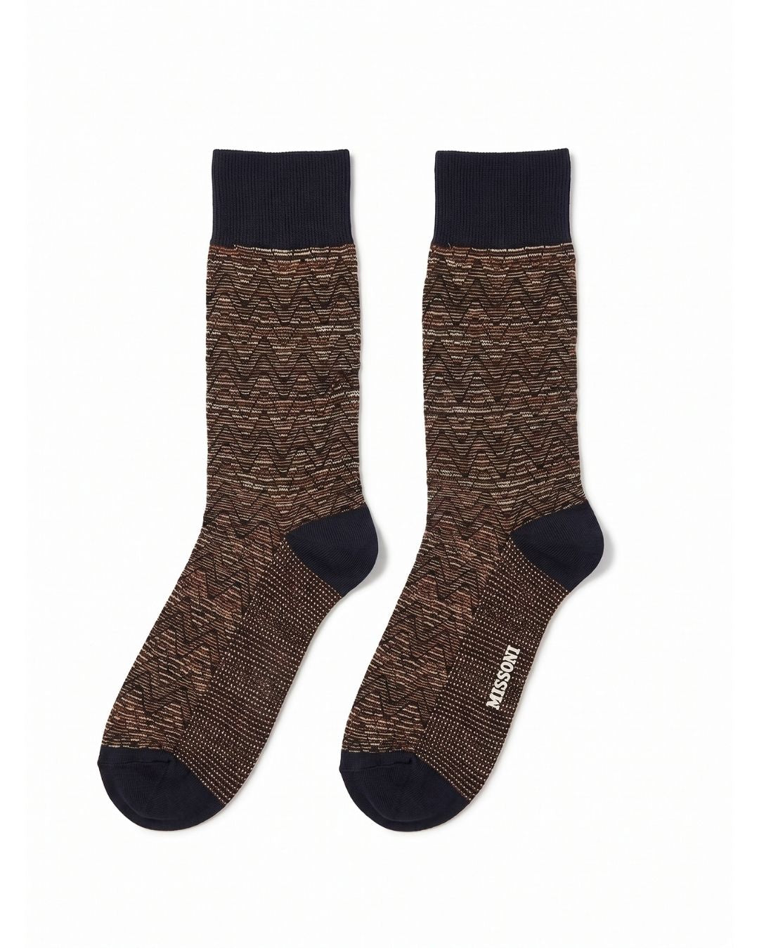 Missoni Missoni Black Multi Mens Zigzag Weave Crew Socks-M