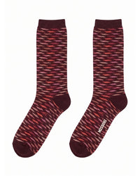 Missoni Missoni Maroon Mens Pattern Crew Socks-M