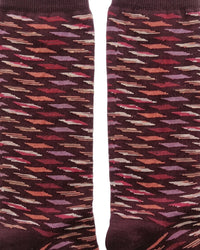 Missoni Missoni Maroon Mens Pattern Crew Socks-M