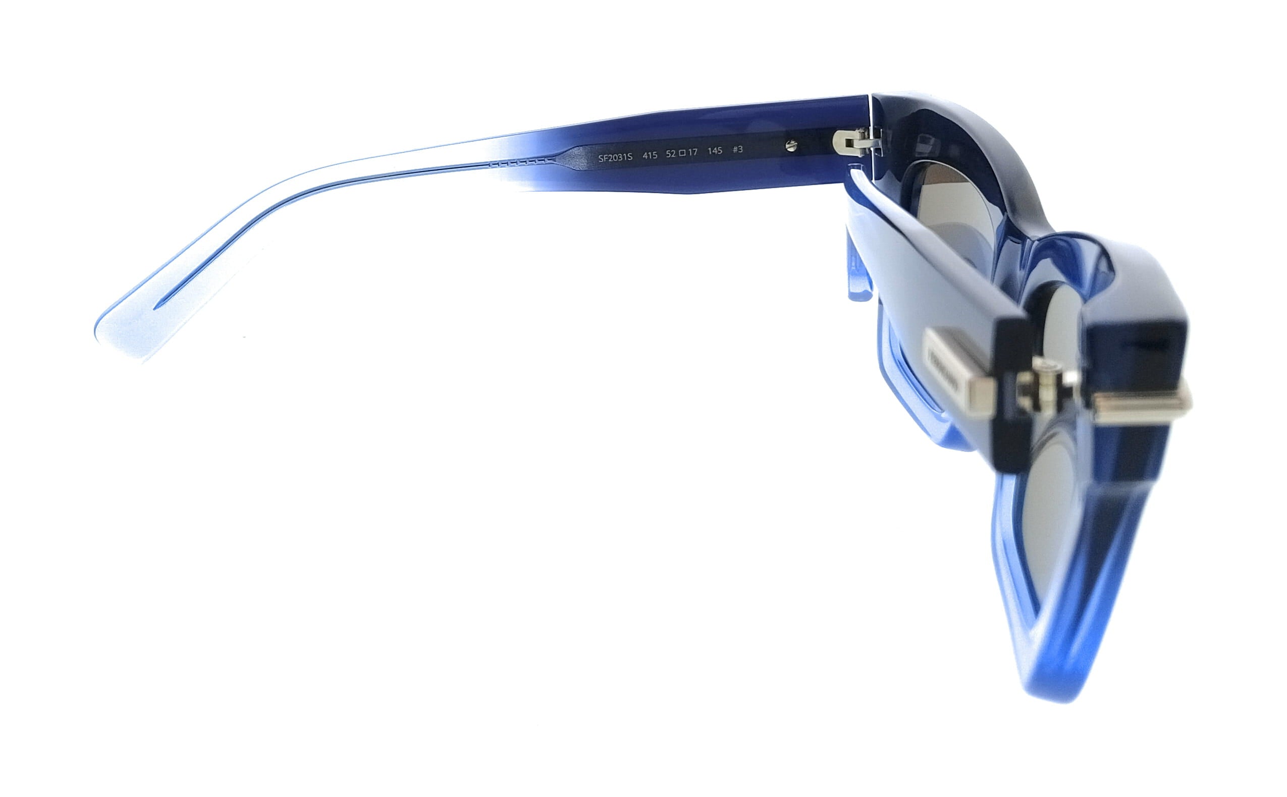 Salvatore Ferragamo Gradient Dark Blue Transparent Cat Eye SF2031S 415 Sunglasses