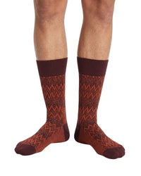 Missoni Missoni Burgundy Orange Mens Classic Chevron Crew Socks-M