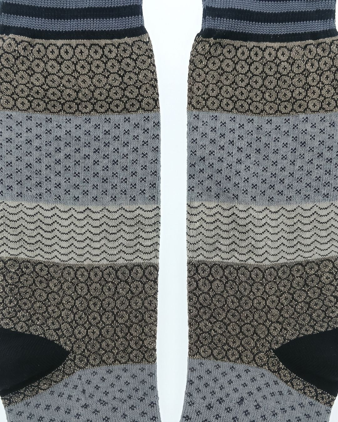 Missoni Missoni Grey  Mens Mix Pattern Crew Socks-S