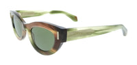 Salvatore Ferragamo Striped Brown Green Round SF2062SE 280 Sunglasses