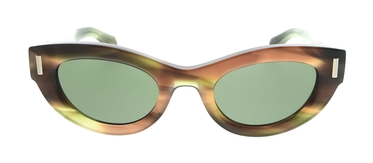 Salvatore Ferragamo Striped Brown Green Round SF2062SE 280 Sunglasses