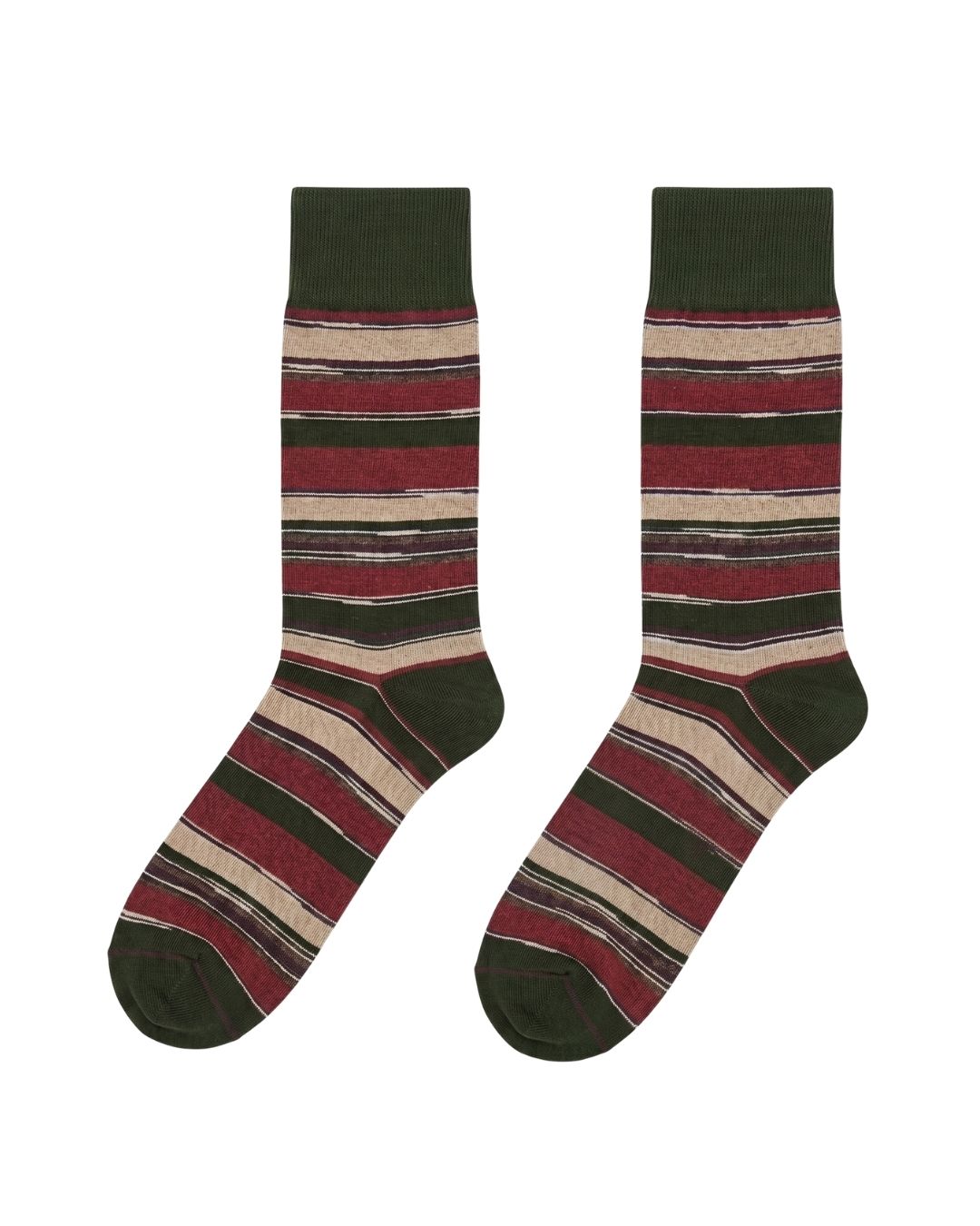 Missoni Missoni Red Beige Mens Mix Stripe Crew Socks-M