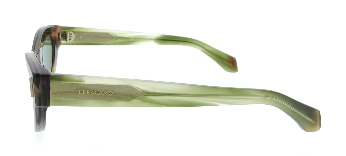 Salvatore Ferragamo Striped Brown Green Round SF2062SE 280 Sunglasses