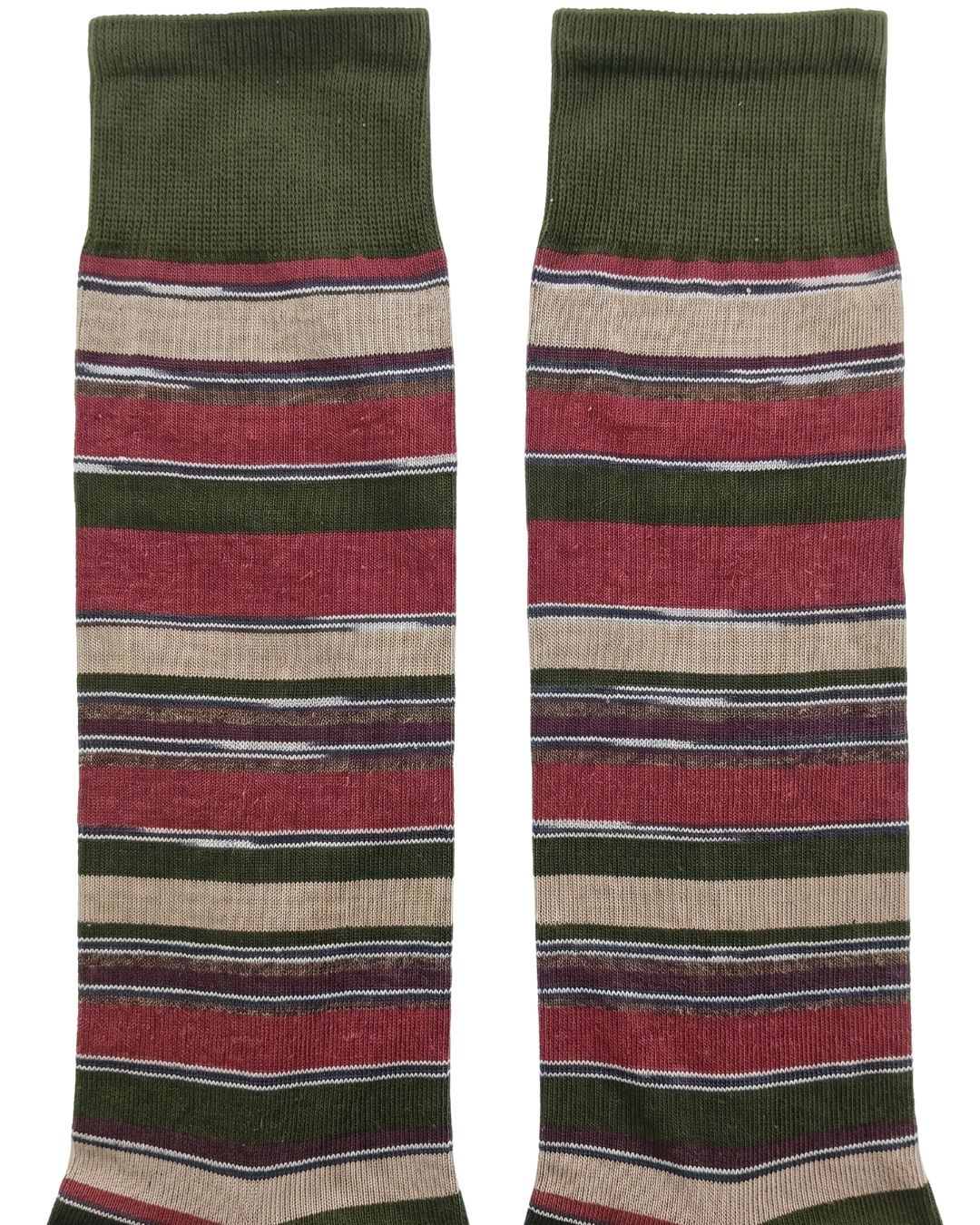 Missoni Missoni Red Beige Mens Mix Stripe Crew Socks-M