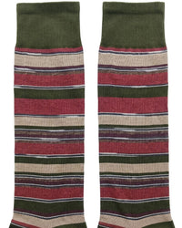 Missoni Missoni Red Beige Mens Mix Stripe Crew Socks-M