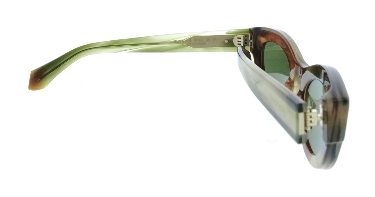 Salvatore Ferragamo Striped Brown Green Round SF2062SE 280 Sunglasses