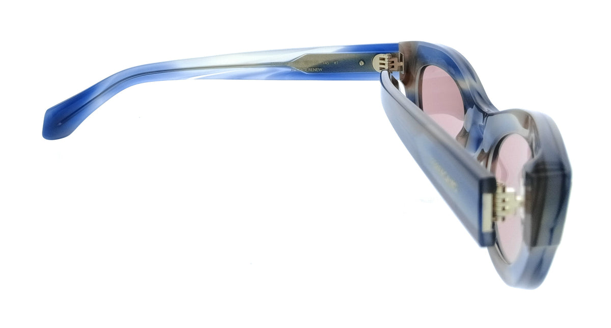 Salvatore Ferragamo Striped Sand Blue Round SF2062SE 314 Sunglasses