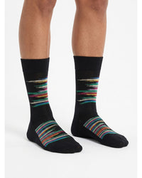 Missoni Missoni Black  Mens Color Stripe Crew Socks-M