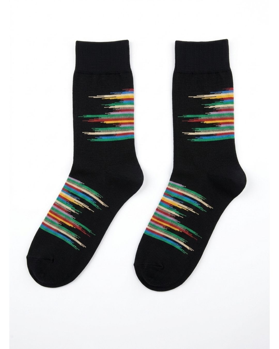 Missoni Missoni Black  Mens Color Stripe Crew Socks-M