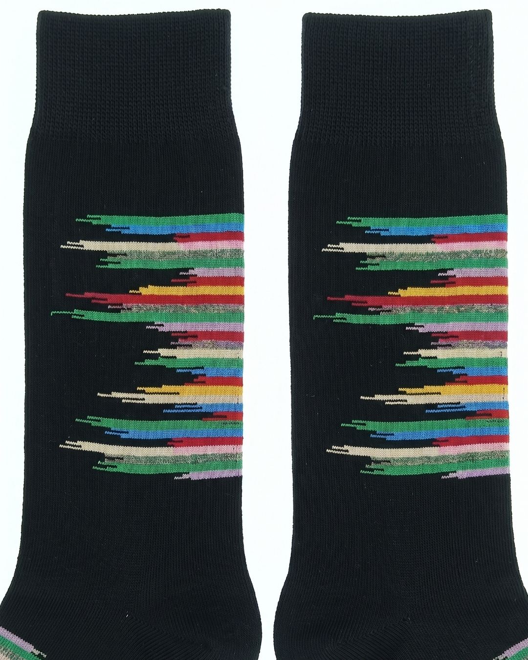 Missoni Missoni Black  Mens Color Stripe Crew Socks-M