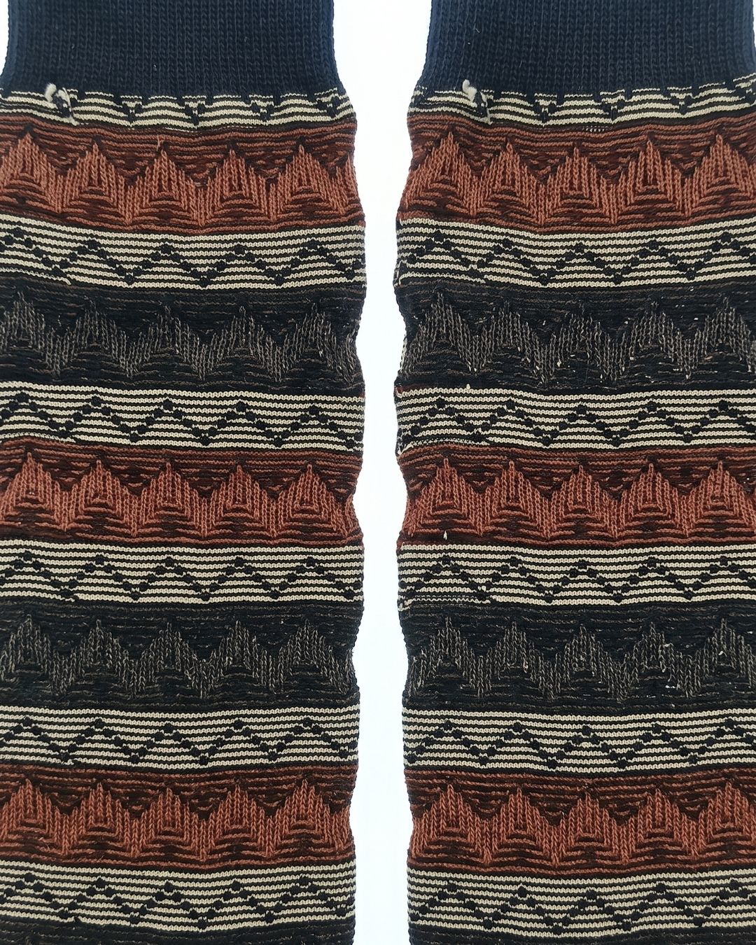 Missoni Missoni Black Brown Mens Mix Pattern Crew Socks-M
