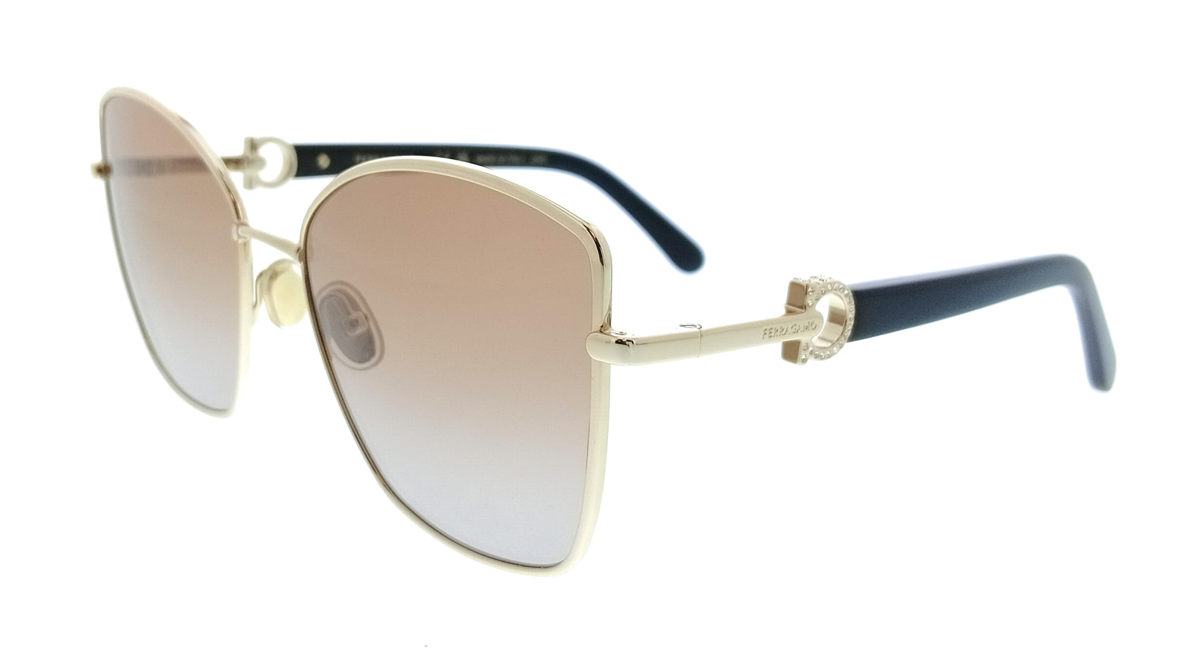 Salvatore Ferragamo Gold Brown Gradient Oversized SF312SR 745 Sunglasses