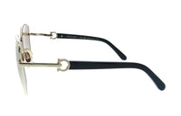 Salvatore Ferragamo Gold Brown Gradient Oversized SF312SR 745 Sunglasses