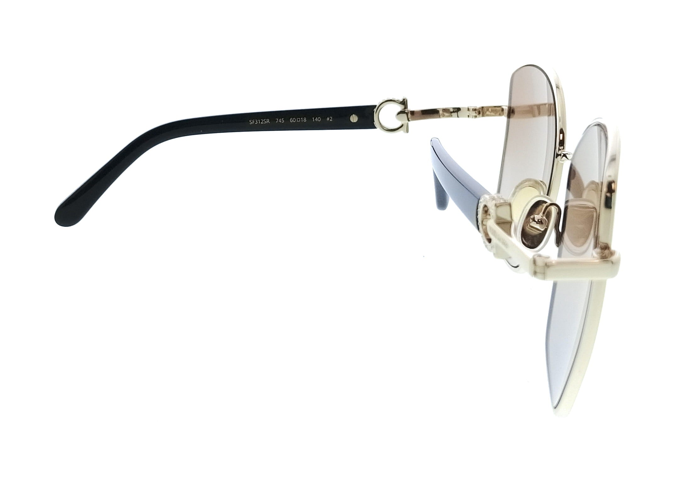 Salvatore Ferragamo Gold Brown Gradient Oversized SF312SR 745 Sunglasses