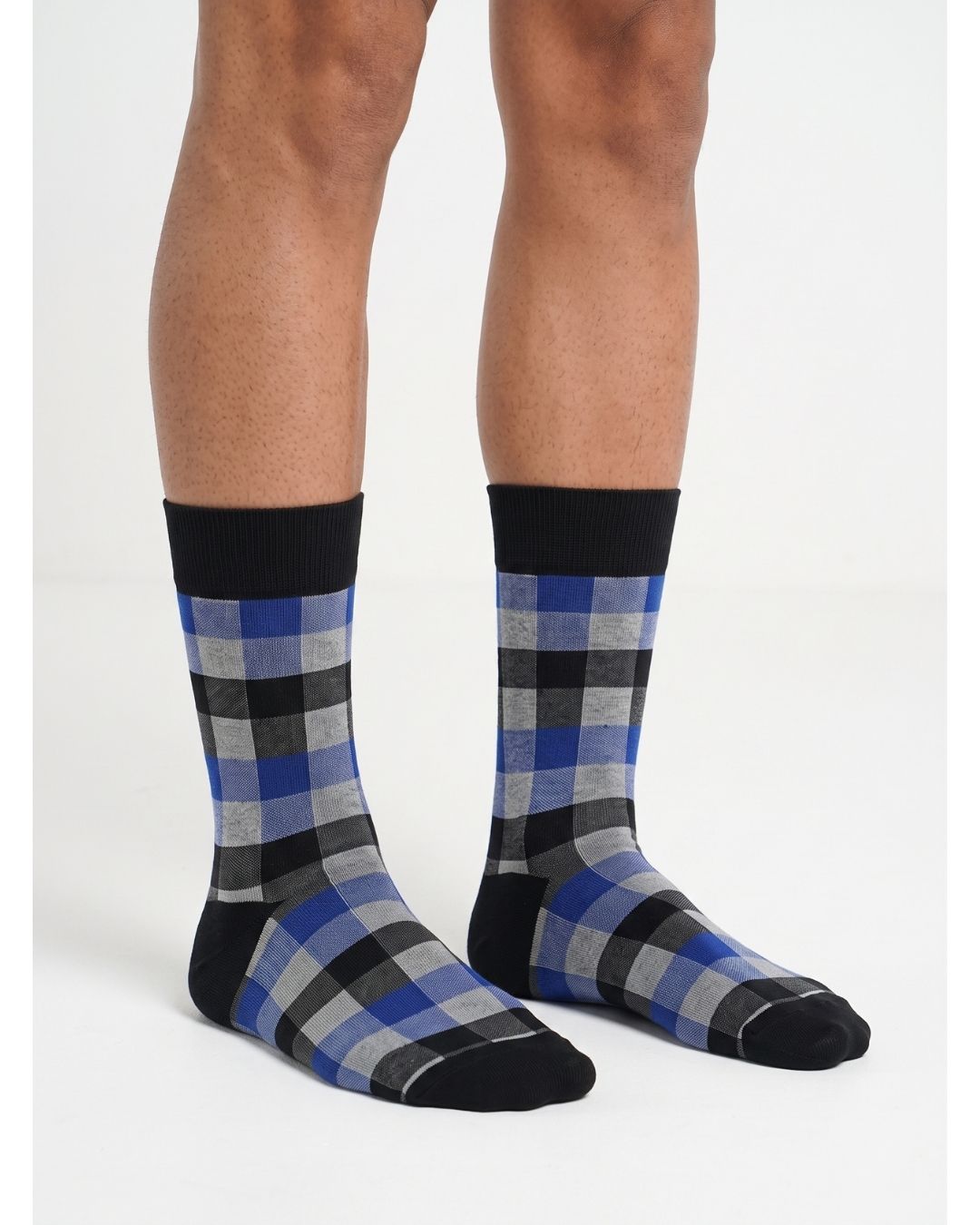 Missoni Missoni Blue Mens Checkered Crew Socks-M