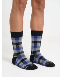 Missoni Missoni Blue Mens Checkered Crew Socks-M