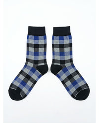 Missoni Missoni Blue Mens Checkered Crew Socks-M