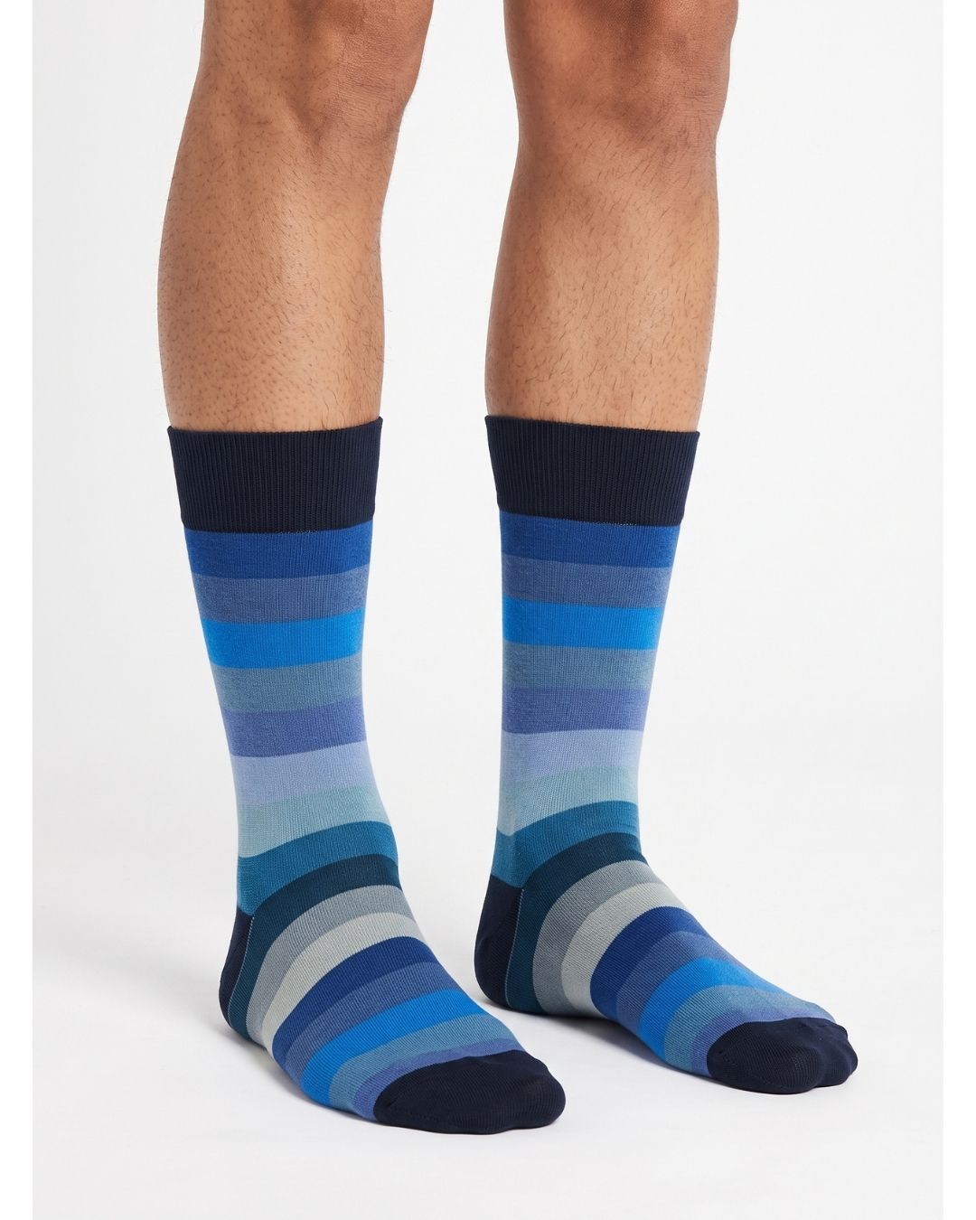 Missoni Missoni Turquoise Mens Wide Stripe Crew Socks-L