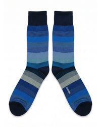 Missoni Missoni Turquoise Mens Wide Stripe Crew Socks-L