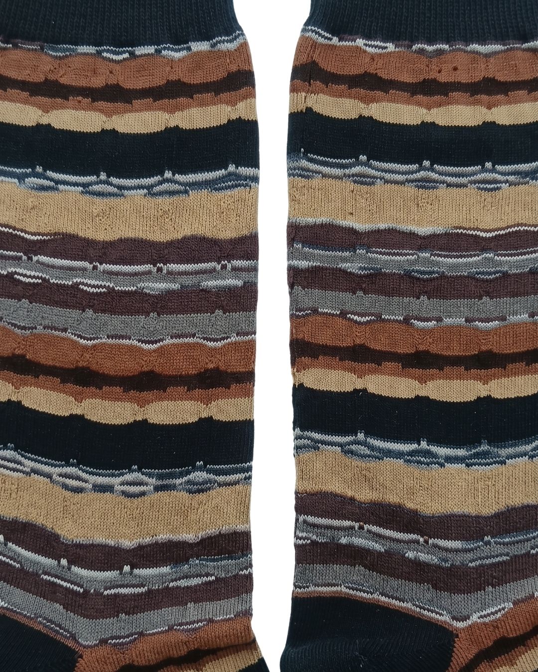 Missoni Missoni Mix Brown Mens Stripe Crew Socks-L