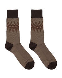 Missoni Missoni Brown Mens Neat Design Crew Socks-L