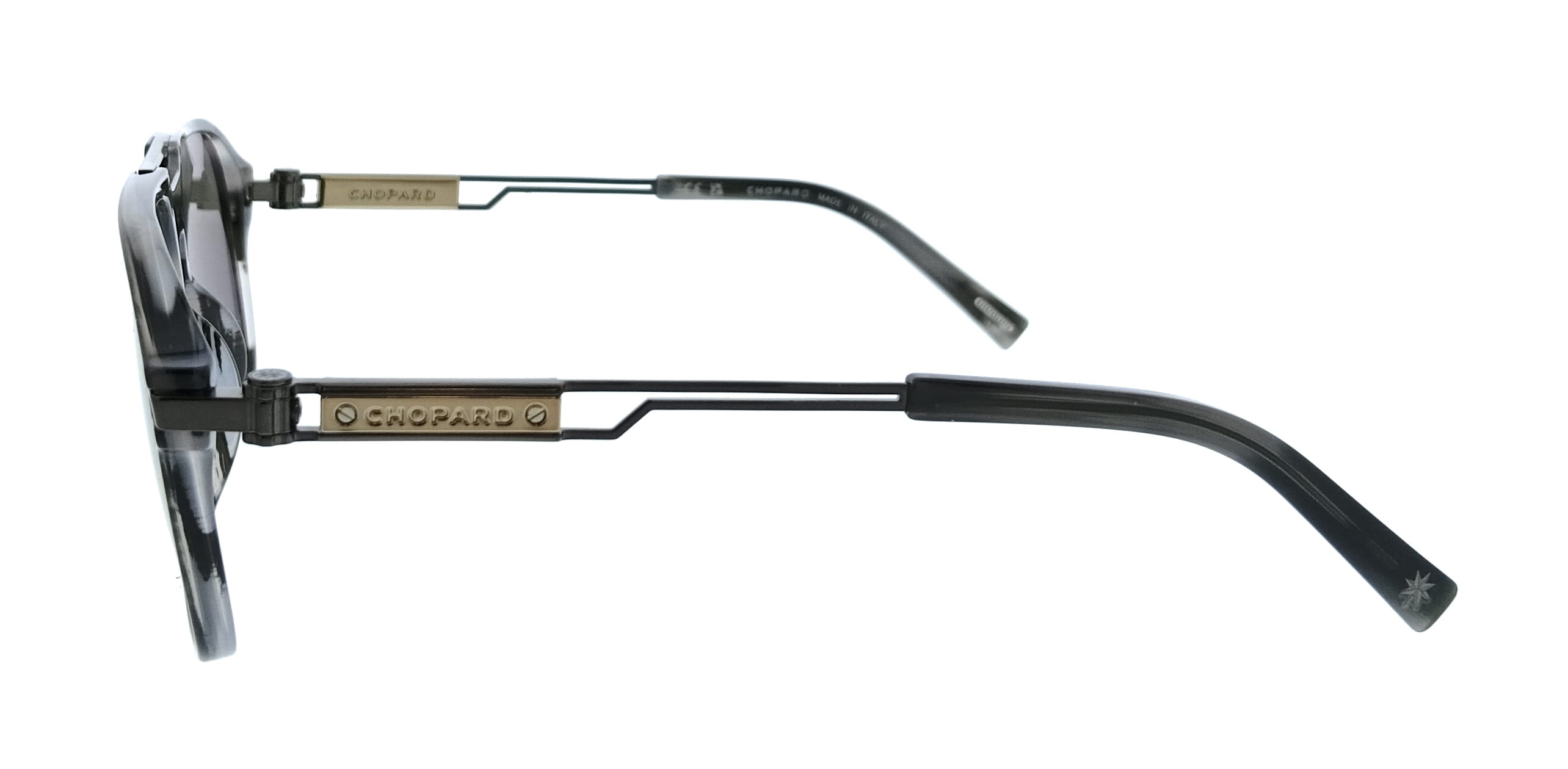 Chopard Chopard SCH347 586X7P Striped Gray Rectangle Mens Sunglasses