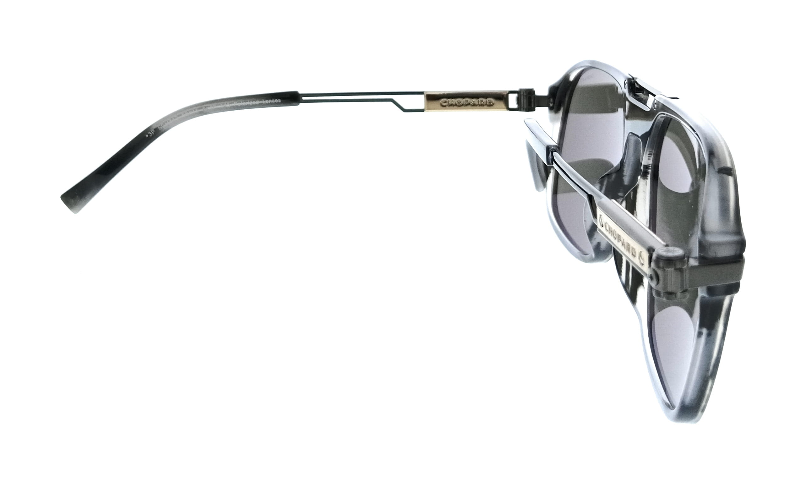 Chopard Chopard SCH347 586X7P Striped Gray Rectangle Mens Sunglasses