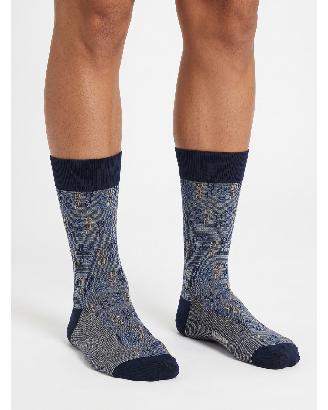 Missoni Missoni Blue  Mens Neat Design Crew Socks-M