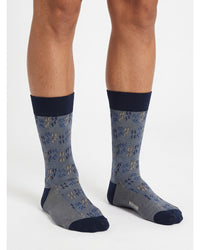 Missoni Missoni Blue  Mens Neat Design Crew Socks-M