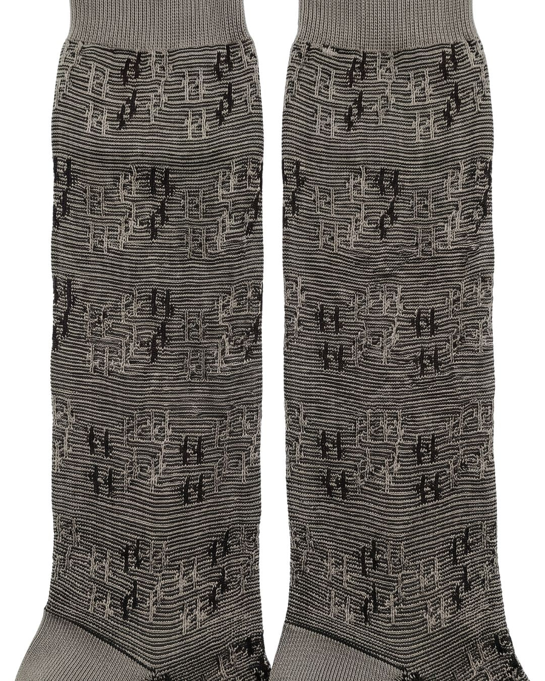 Missoni Missoni Taupe  Mens Neat Design Crew Socks-M